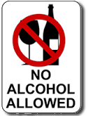 No alcohol allowed sign no alcohol allowed sign