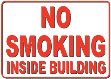 No smoking inside the building sign no smoking inside building sign