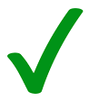 green check mark = Yes