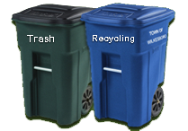 trash & recycle carts blue cart is for recycling - green cart is for trash