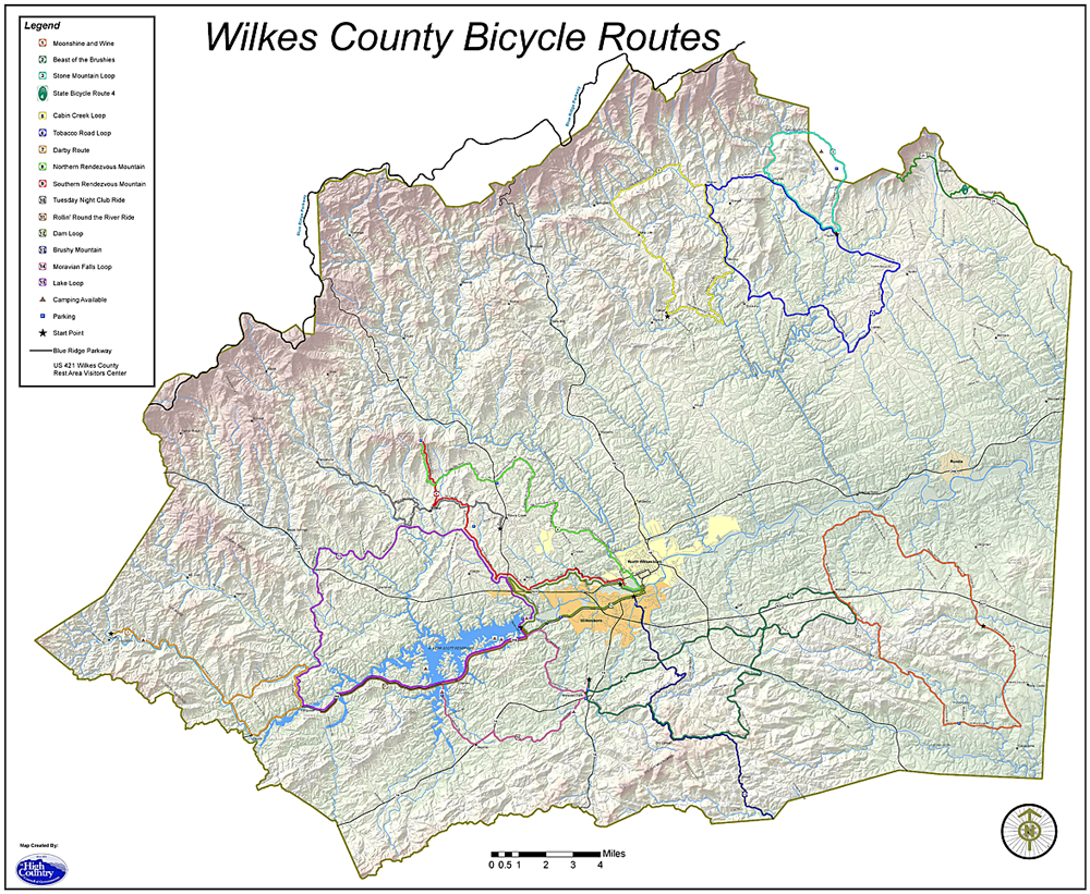 Wilkes County Bike Route Map image Wilkes County Bike Route Map image