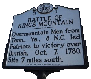 Battle of King's Mountain sign Battle of King's Mountain sign