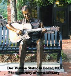 Doc Watson Statue DocWatsonBooneStatue